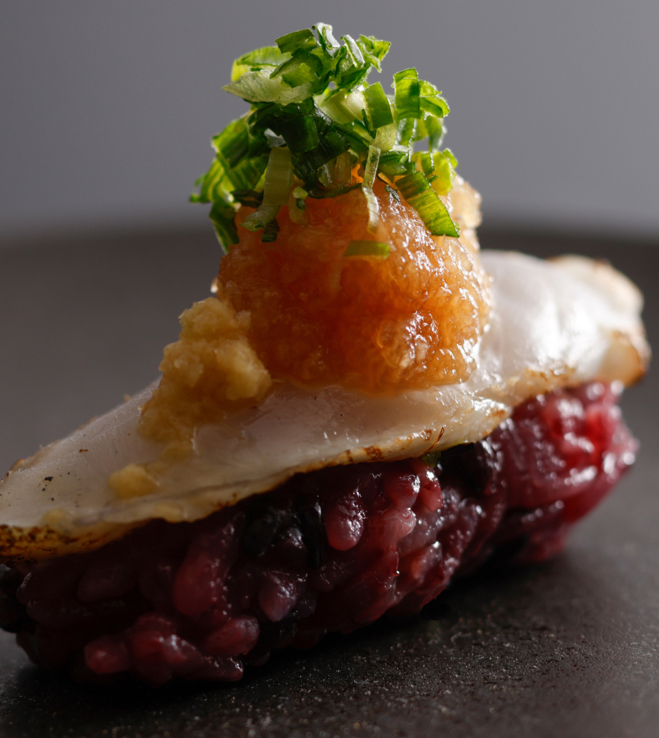 Seasonal Japanese cuisine presentation with artistic plating on Awaji Island