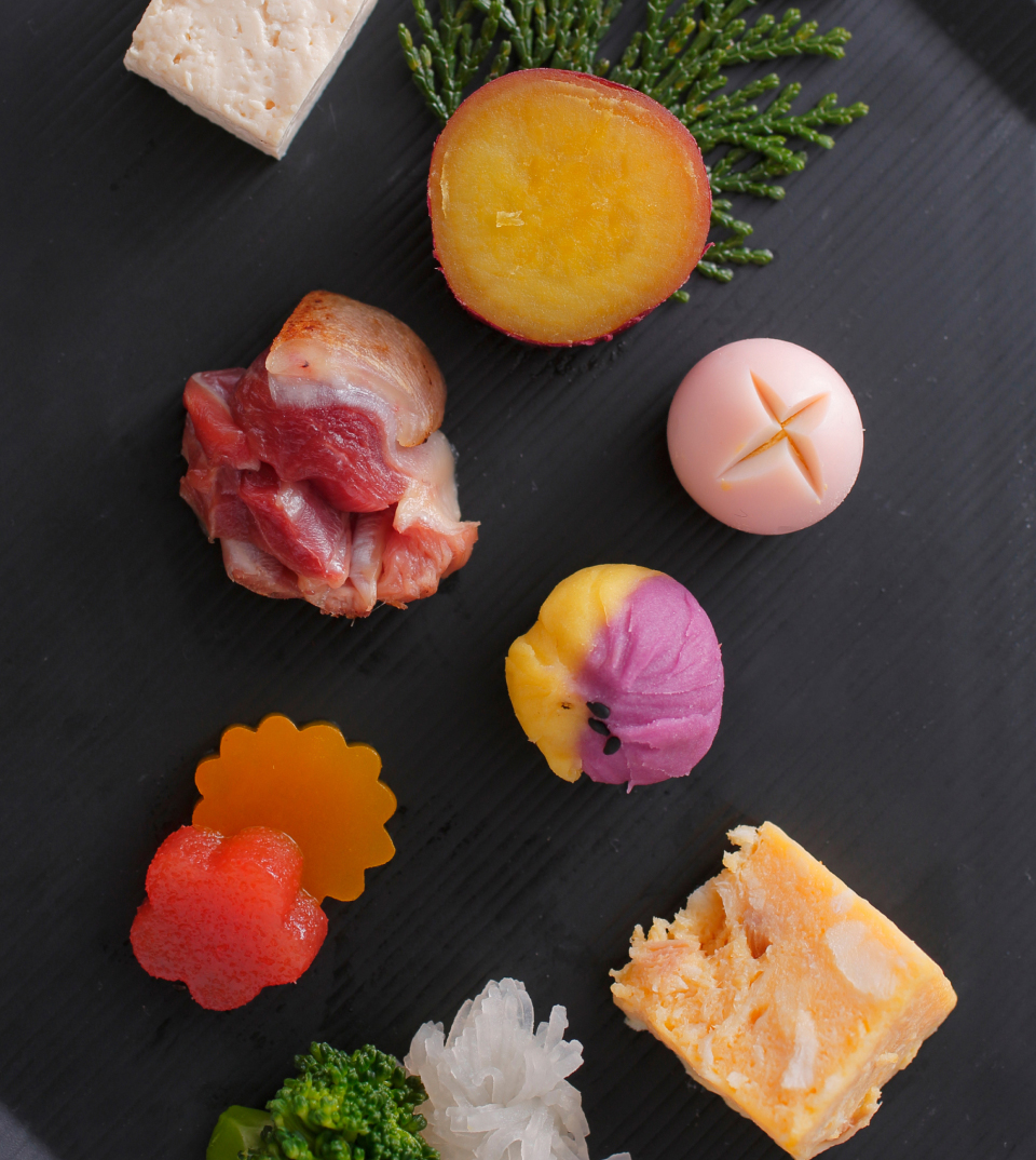 Fresh sashimi seafood from Awaji Island in Japan with local fish and traditional presentation