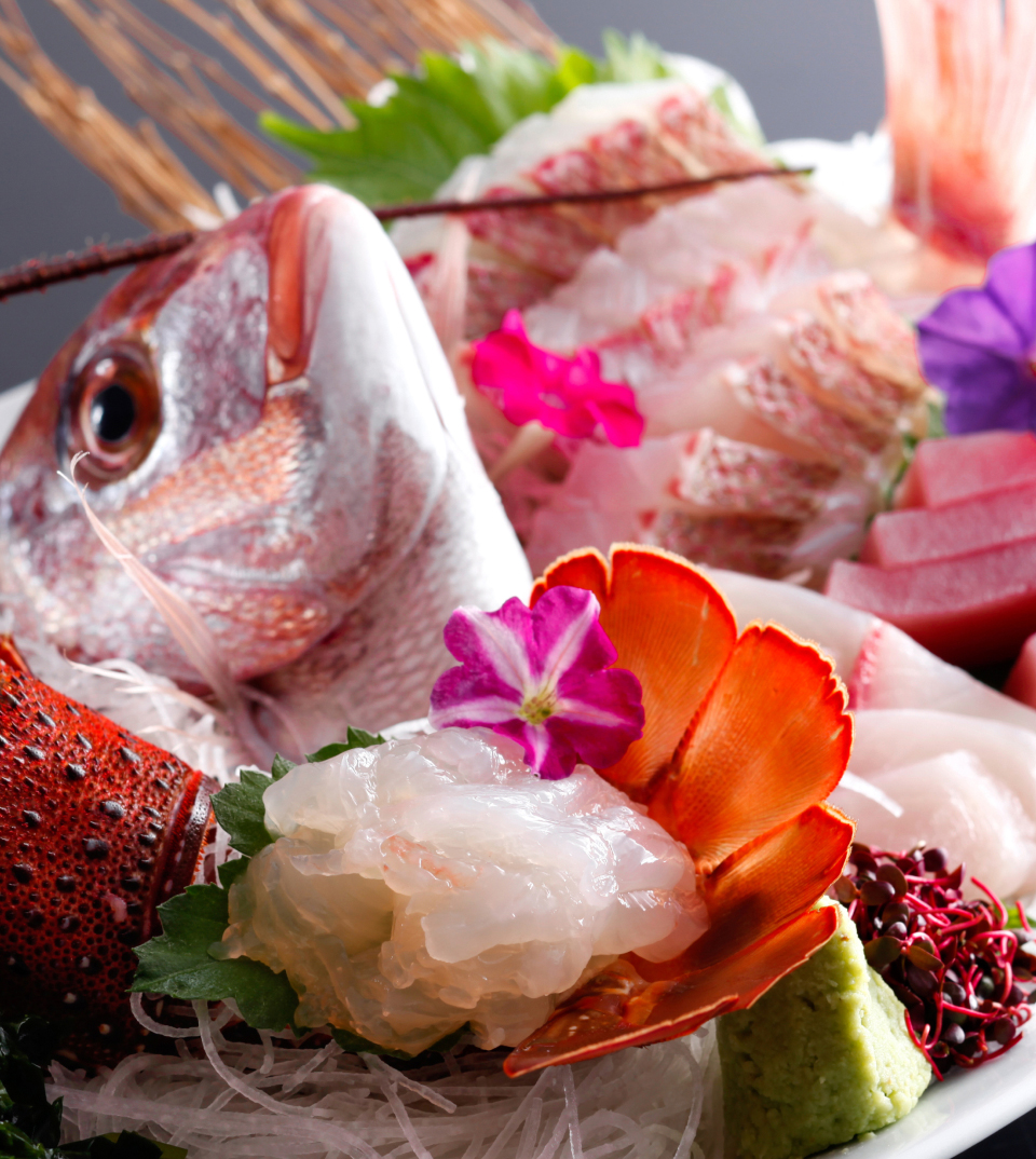 Japanese dish with seasonal ingredients on Awaji Island in Japan