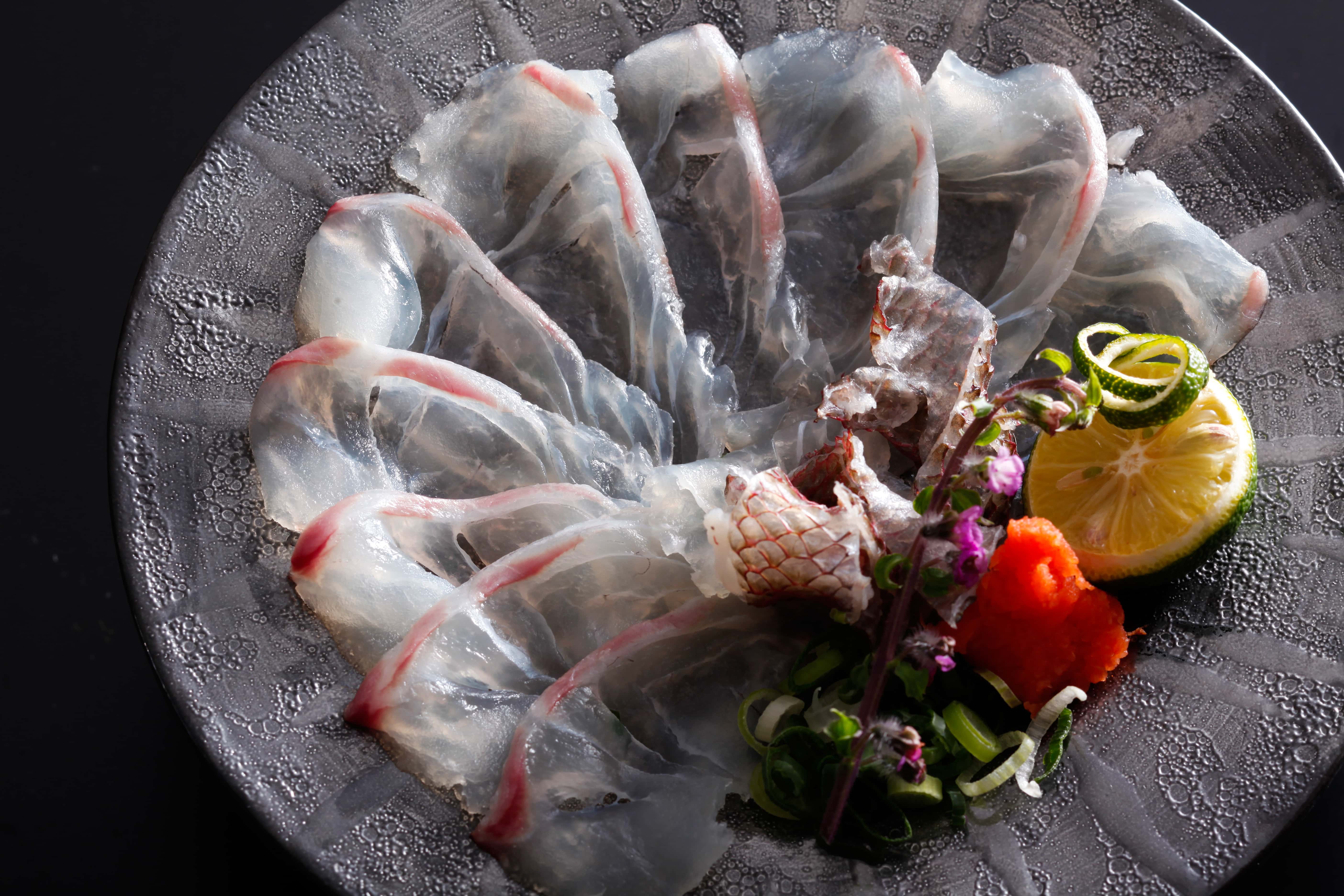 Fresh sashimi platter with locally sourced fish, signature seafood dining from Awaji Island Japan