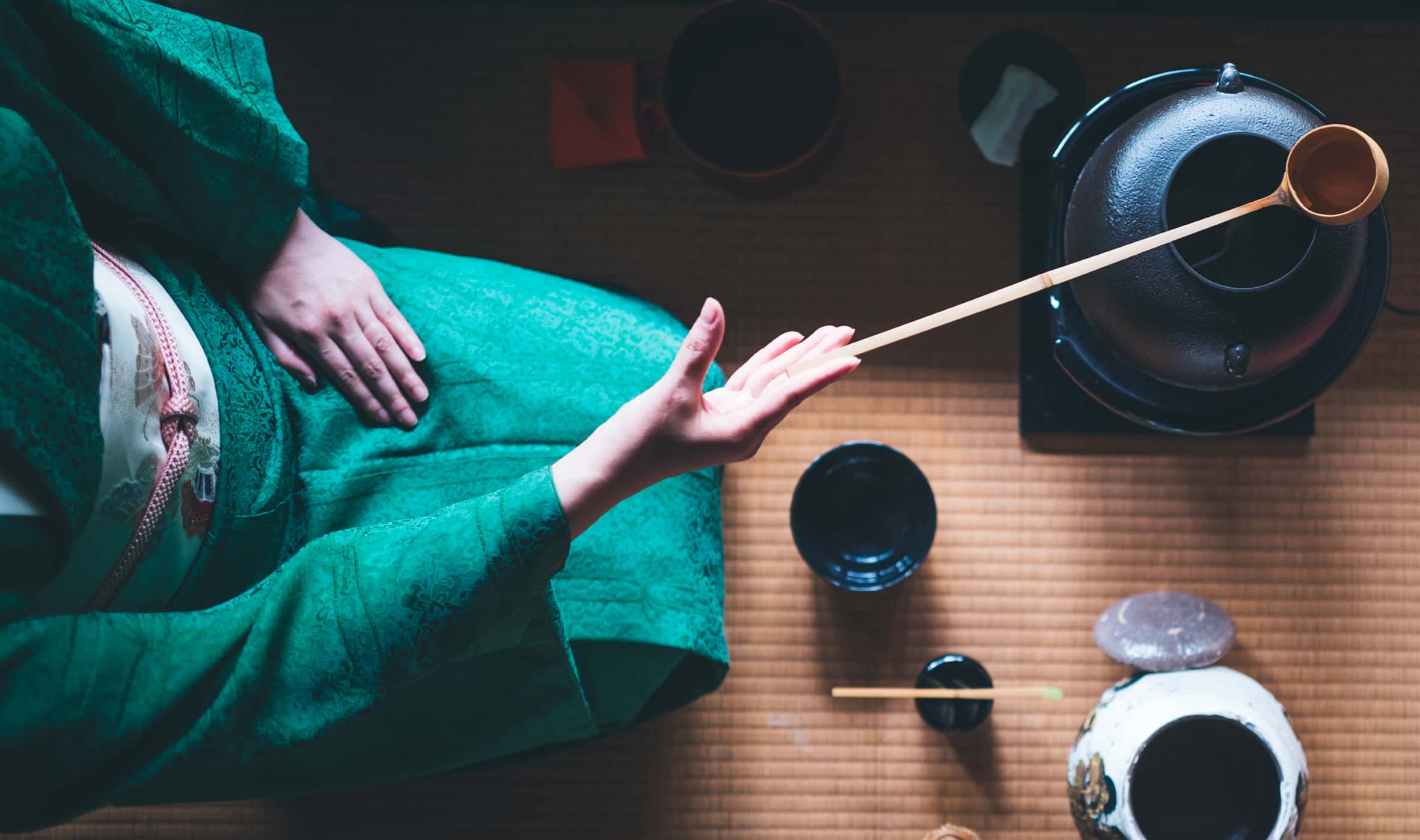 Traditional Japanese tea ceremony with matcha preparation, cultural experience in Japan