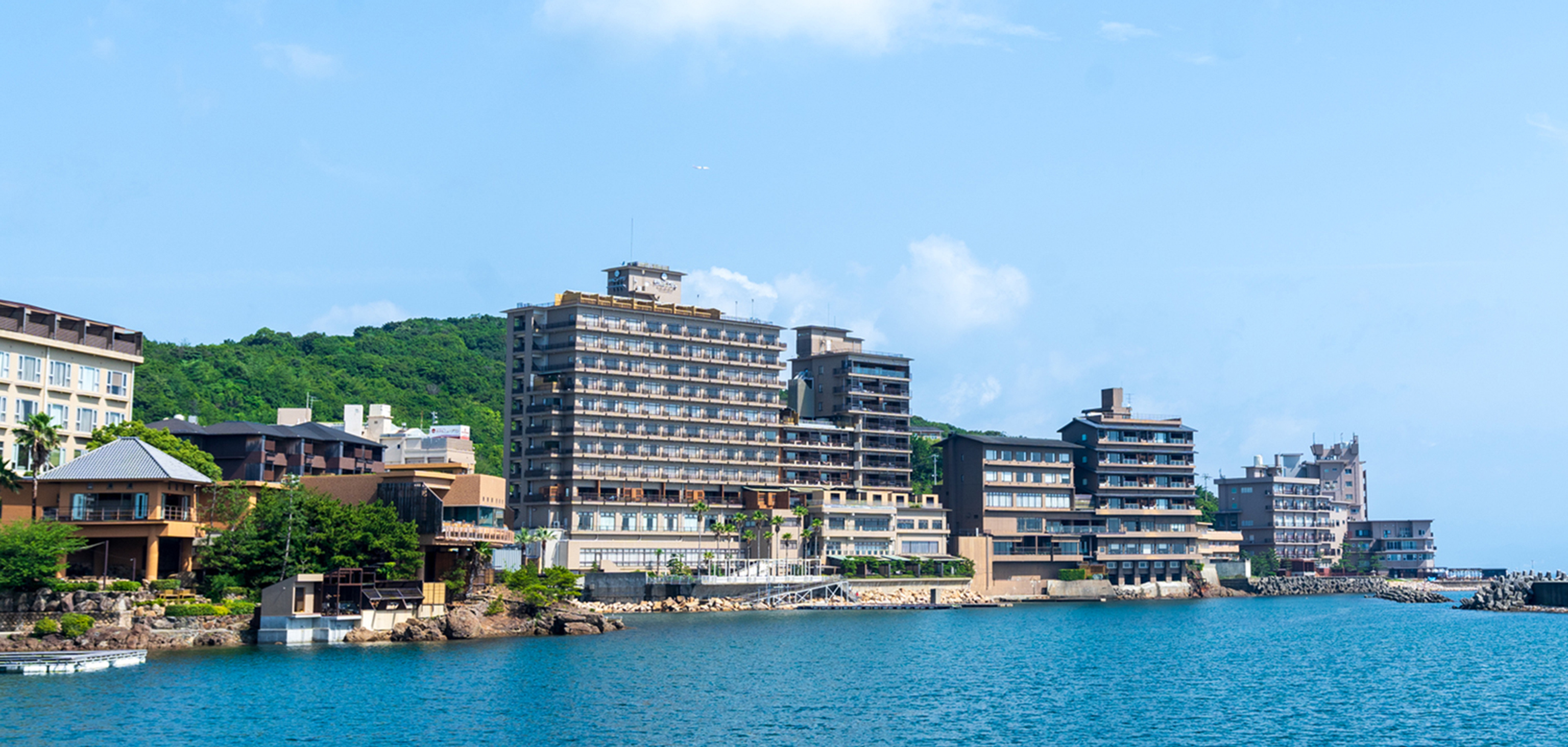 Awaji Island coastal landscape with blooming flowers overlooking the Seto Inland Sea Japan scenic nature view