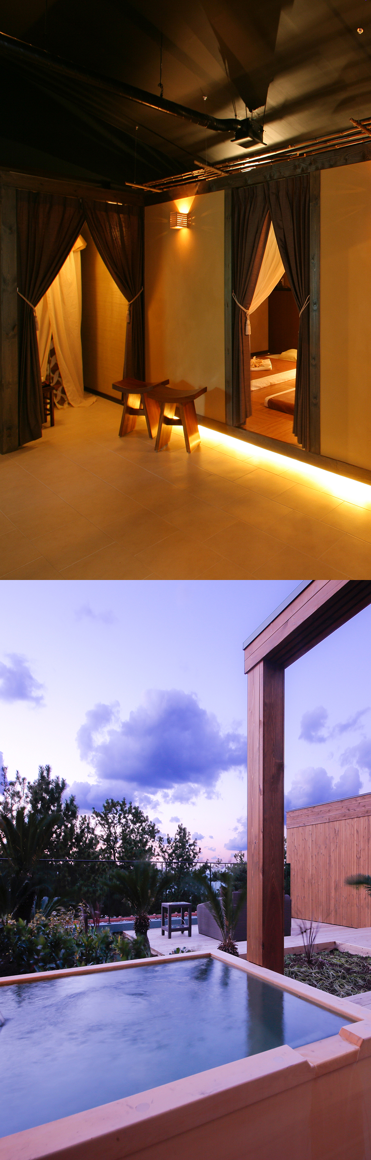 Luxury spa and onsen wellness experience on Awaji Island in Japan with private bathing and relaxation