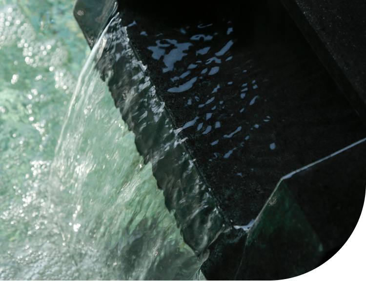 Natural hot spring onsen water on Awaji Island in Japan flowing from mineral-rich source